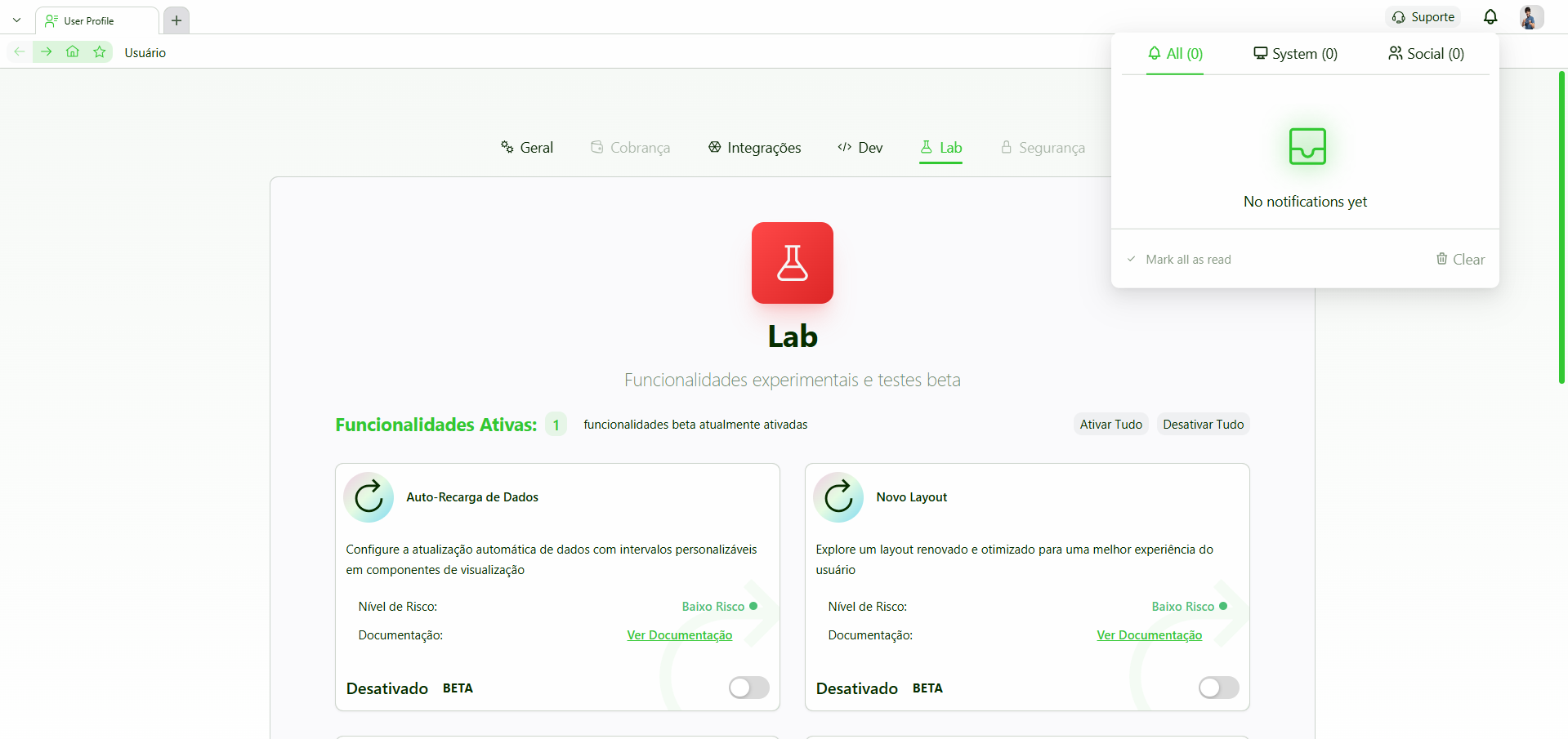 Configuração do campo Caixa de Seleção